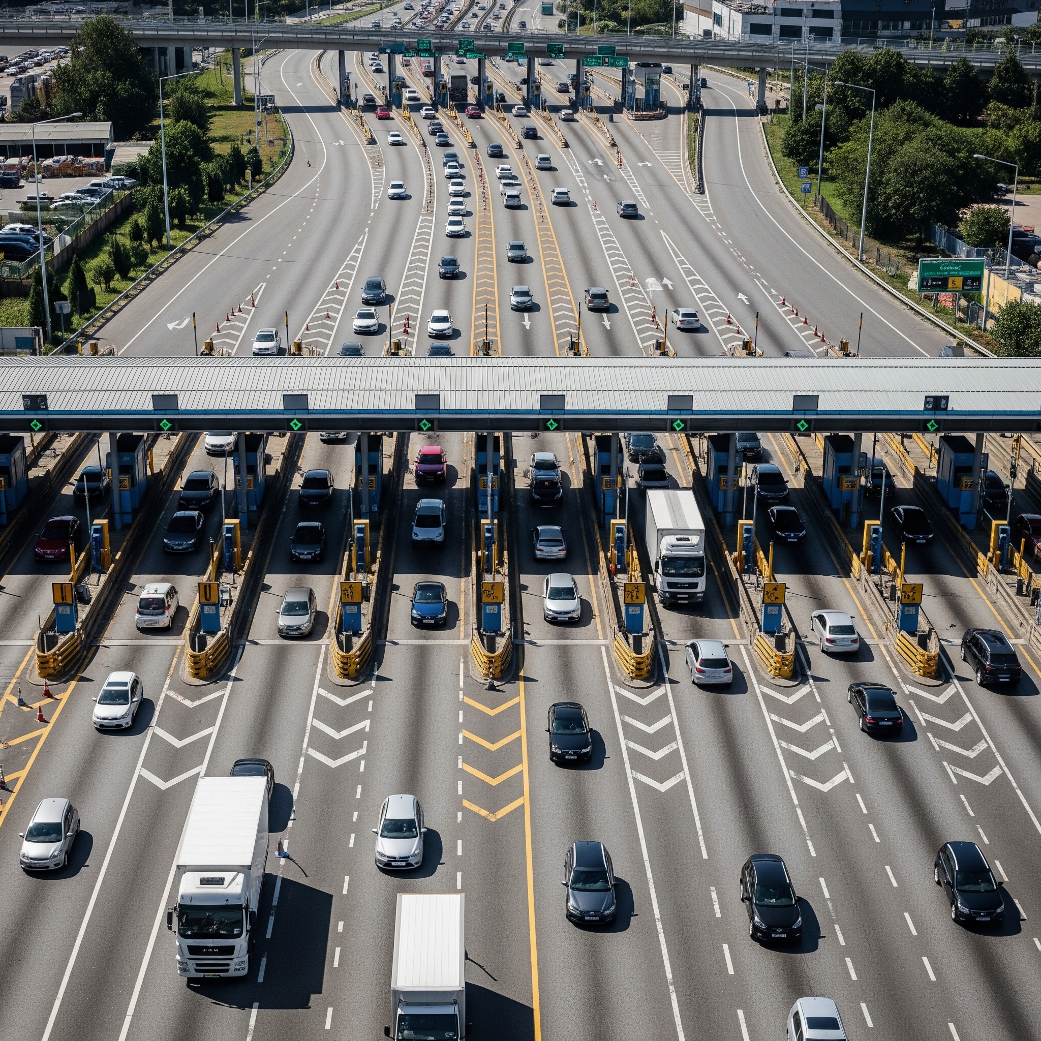 AI Generated through Gemini- Toll collection booth at a highway