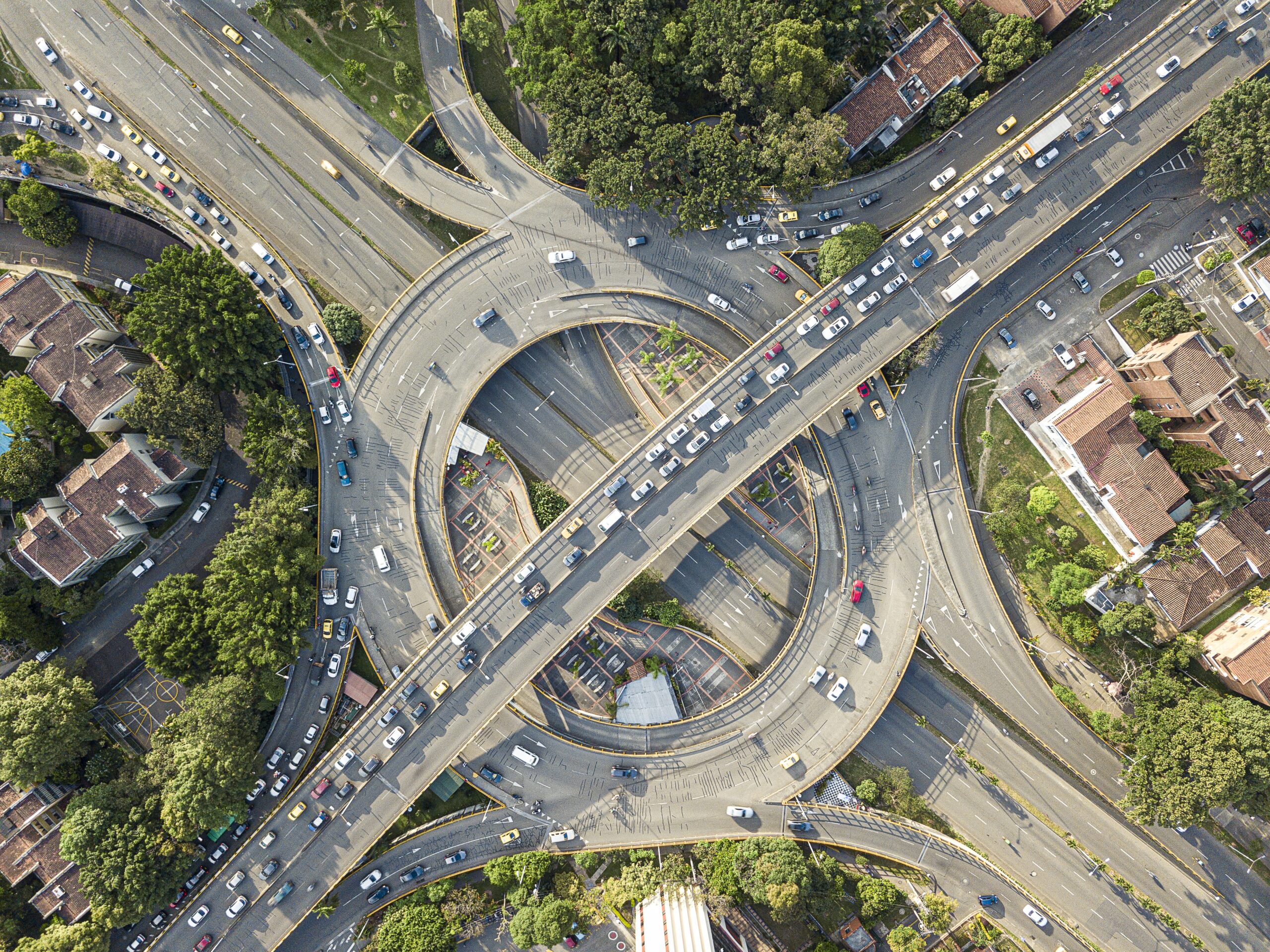 Flyover connecting different lanes and routes